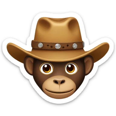 cowboy hat on a monkey sticker