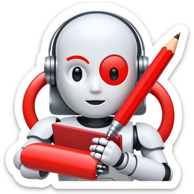 I want an enoji of "AI" in red writing sticker