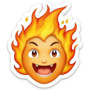 mouth with flames coming out sticker