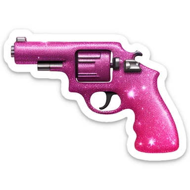 Pink ombre gun in purse with glitter sticker