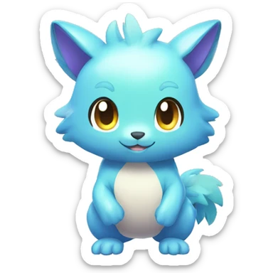 Cute cool shiny colorful animal hybrid Fakemon full body sticker