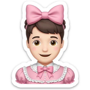 Fiyonklu ve pembe lolita giyen erkek çiz sticker