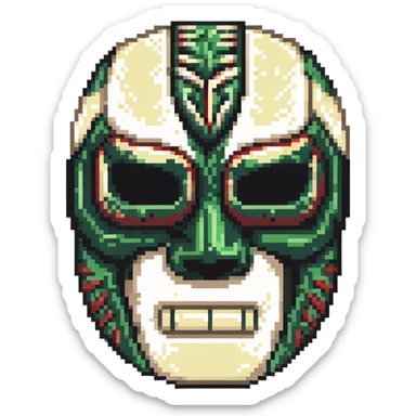 luchador mask with Milwaukee Bucks basketball colors forest green and cream sticker