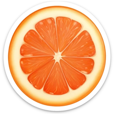 Grapefruit cut in half sticker