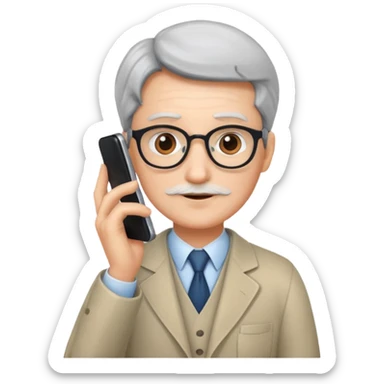 professor with phone sticker