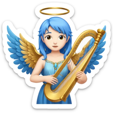 Blue-haired angel holding harpir






























 sticker
