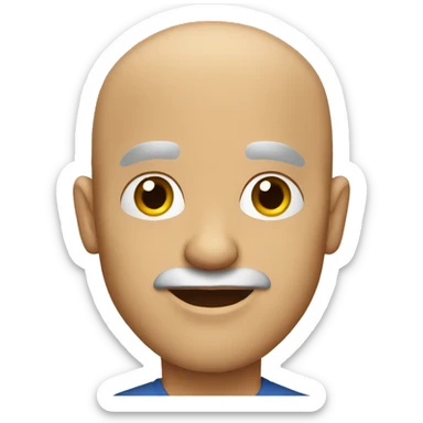 balding man with earrings sticker