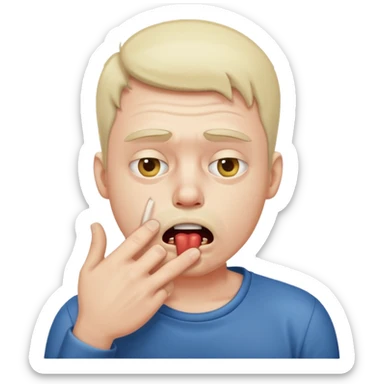 drunk guy holding mouth looking sick sticker