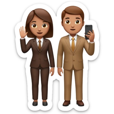A 3D full body MNC Employee bitmoji talking on mobile with someone sticker