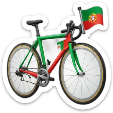 Racing bicycle with portuguese flag sticker