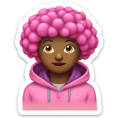 Pink palm puff hoodie sticker