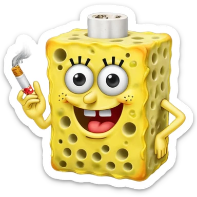 SpongeBob smoking joint sticker