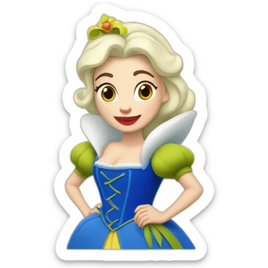 Blanche neige avec une tête de shrek sticker