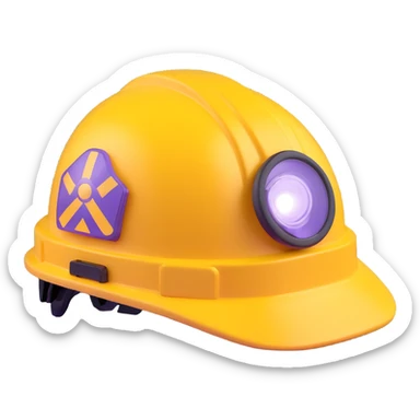 yellow emergency rescue helmet with light sticker