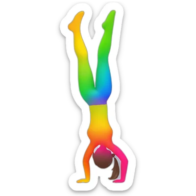 Rainbow Girl doing a handstand sticker
