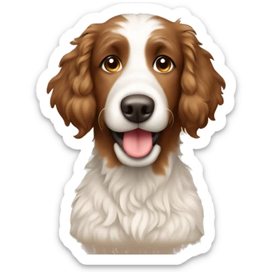 Aussie Doodle Dog Tan and brown color  sticker