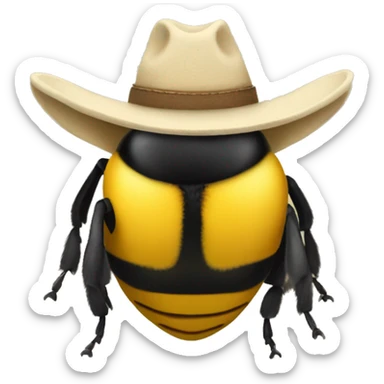 Bumblebee with a cowboy hat sticker