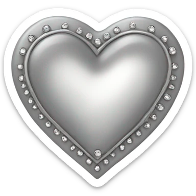 a hollow heart studded with silver sticker