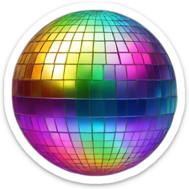 Rainbow Mirror Disco ball sticker