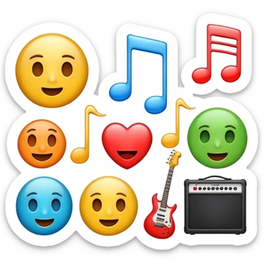 Emoticonos relacionados con la música pop y rock sticker