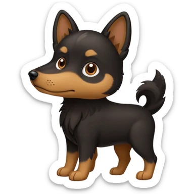 Chien noir avec poitrine et patte avant droite blanche sticker