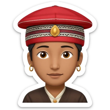 Dhaka topi emoji nepali people wear in head sticker