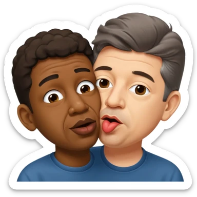 jean luc melenchon qui fait un bisous sur la bouche a une personne noir sticker