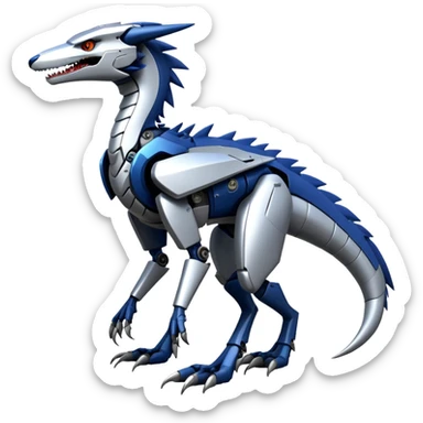 Futuristic Modern Mechanical Sergal-raptor-nargacuga-vernid sticker