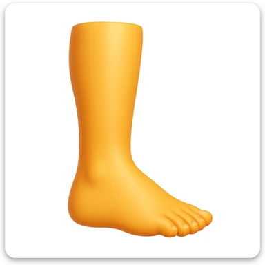 Create a single leg emoji that looks exactly like one of the legs in the reference image, in iOS emoji style. The emoji should have 3D appearance, shiny surface, smooth gradients, soft shadows, and a realistic leg and foot with the classic emoji look. sticker
