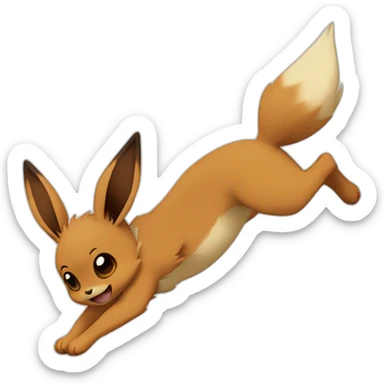 Eevee doing a backflip sticker