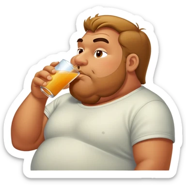 Big guy sipping apple juice sticker