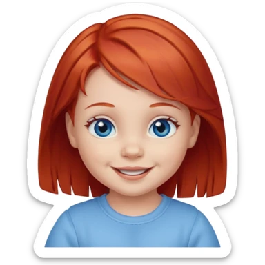 red hair baby girl sticker