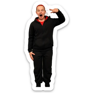 boy in red and black sticker