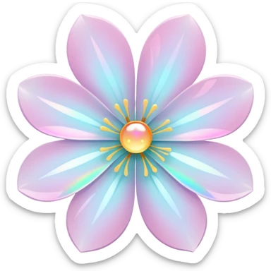 white sakura with a holographic center sticker