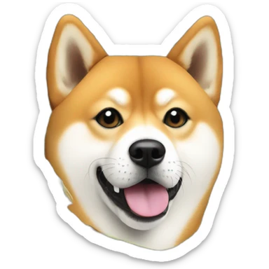 SHIBA WITH DOLLARS EYES AND SPLIFF at the mouth sticker