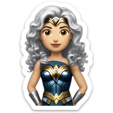 Wonder woman cheveux argentés sticker