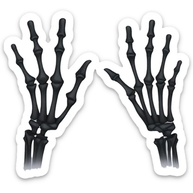skeleton hand with black nails sticker