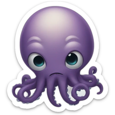 cute kraken crying sticker