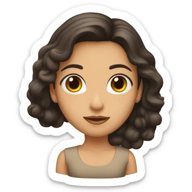 Mujer morena clara con pelo liso sticker