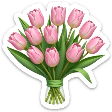 light pink tulip bouquet  sticker