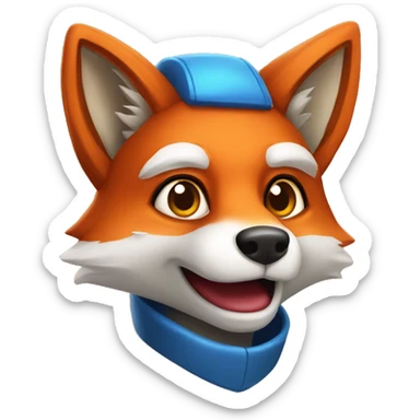 Fox as a Game design team mascot  sticker