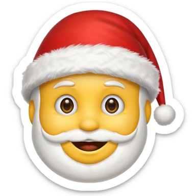 Smiling emoji with santa hat on, google style sticker