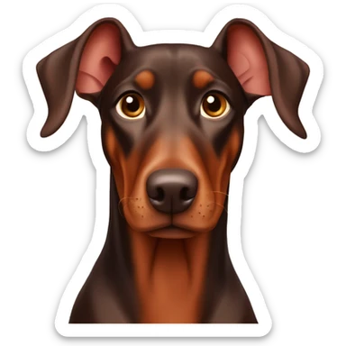 Red Doberman pinscher floppy ears sticker