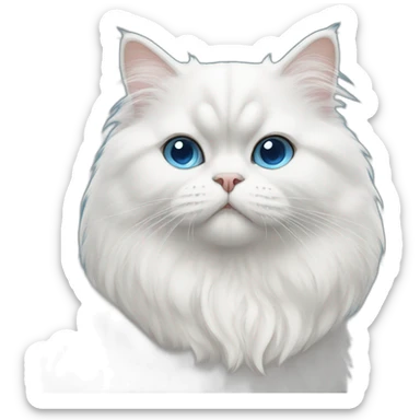 white persian cat with blue eyes sticker