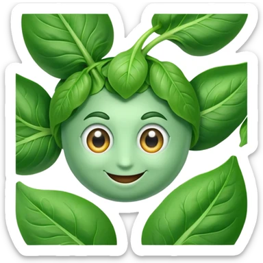 Spinach with eyes and smile without human face sticker