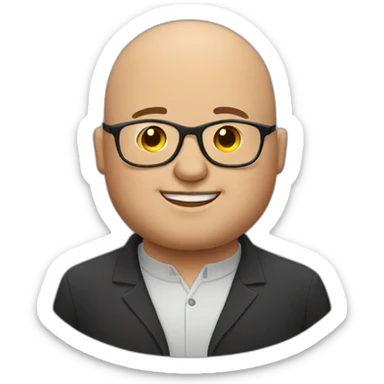 Bald fat guy with glasses sticker
