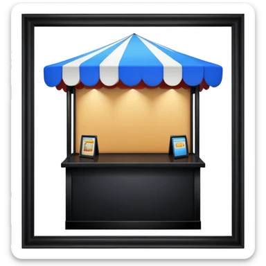 booth in an serious fair sticker