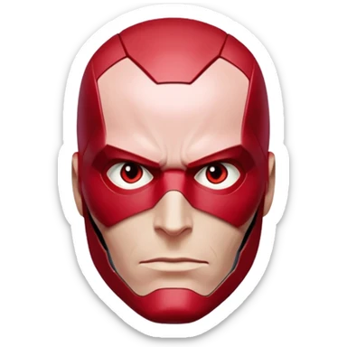 vision marvel red face from captain america: civil war sticker