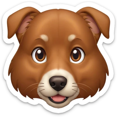 realistic indoor dog portrait brown sticker