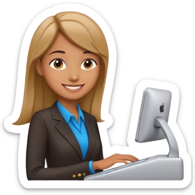 receptionist side profile standing sticker